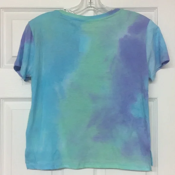 Pink Floyd Tie Dye Graphic Band Tee T-shirt Cropped SOFT Sz XS and Small NWT - Picture 4 of 4